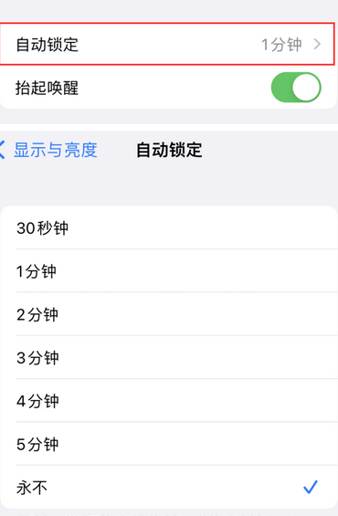 自贡苹果换屏维修分享无法调整iPhone自动锁屏的时间怎么办